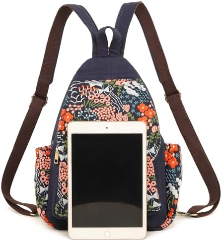 SILKAREA Embroidered Boho Small Sling Bag for Women Travel (Blue) SILKAREA Embroidered Boho Small Sling Bag for Women Ch