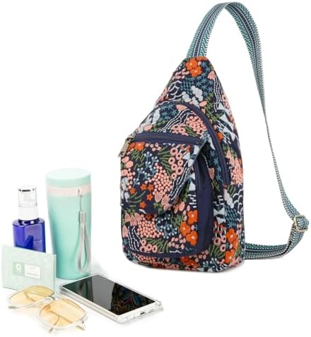 SILKAREA Embroidered Boho Small Sling Bag for Women Travel (Blue) SILKAREA Embroidered Boho Small Sling Bag for Women Ch