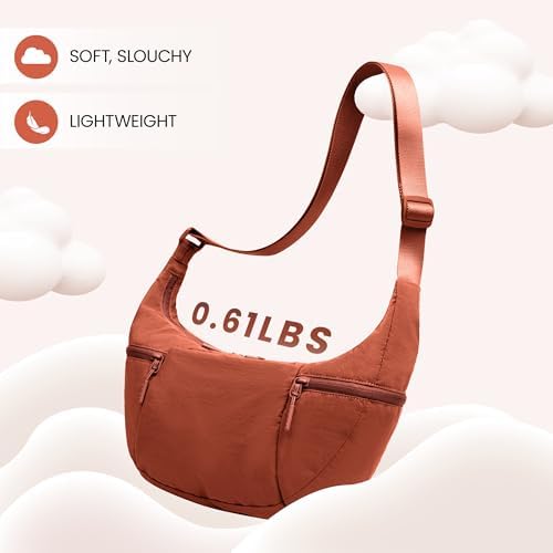 Women's VONAL Nylon Crescent Crossbody Bag for Slouchy Shoulder Hobo, Lightweight Moon Bag Dumpling Sling Purse | VONAL
