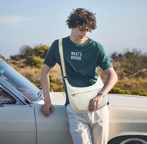 Fancy Forest KALIDI Nylon Crescent Bag Medium Casual Shoulder Crossbody Purse for Women Men Travel with External Pocket