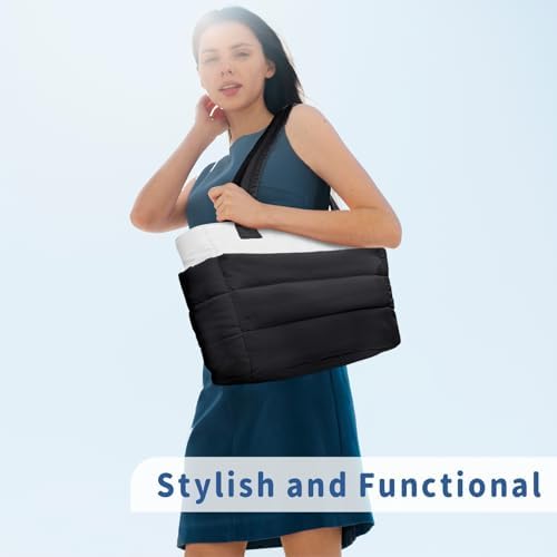 TOPDesign Lightweight Puffy Handbag for Women Travel TOPDesign Quilted Shoulder Bag for Women Work TOPDesign Puffer Tote