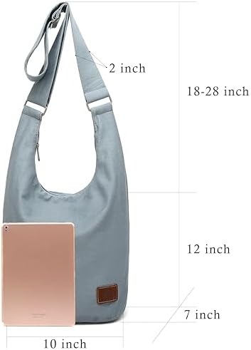 Coton Pose Women's Hippie Crossbody Bag - Top Zip Large Capacity Canvas Sling Bag - Handmade Jacquard Cloth