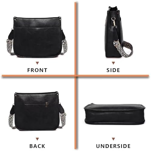 AUYOCO Vegan Leather Crossbody Bags for Women Handbag with Guitar Strap Zipped Pockets AUYOCO Vegan Leather Crossbody