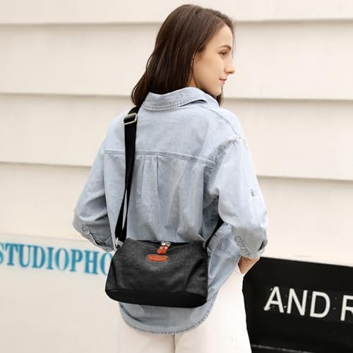 Sunshinejing Lightweight Crossbody Bag for Women | Casual Purses for Daily Travel | Small Canvas Bag with Adjustable Str