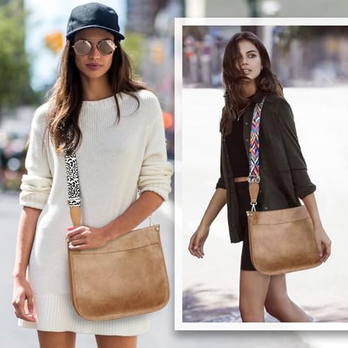 AUYOCO Vegan Leather Crossbody Bags for Women Handbag with Guitar Strap Zipped Pockets AUYOCO Vegan Leather Crossbody