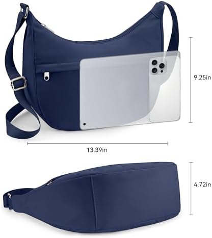 Fancy Forest KALIDI Nylon Crescent Bag Medium Casual Shoulder Crossbody Purse for Women Men Travel with External Pocket