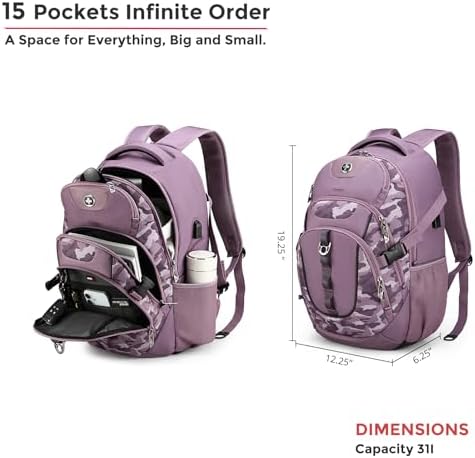 Swissdigital Design Laptop Backpack with USB Charging Port | Men's 15.6 Inches Fit 31L Travel Backpack | Blue/Black | SD