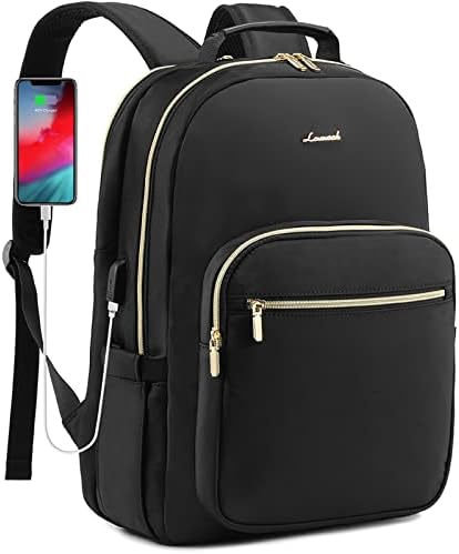 Laptop Backpack Purse for Women Work Travel Black OEKO-TEX STANDARD 100 Laptop Backpack Purse for Women College Black Qu