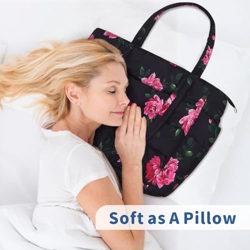 TOPDesign Lightweight Puffy Handbag for Women Travel TOPDesign Quilted Shoulder Bag for Women Work TOPDesign Puffer Tote