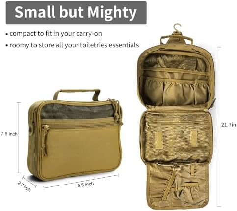 Tactical Toiletry Bag + Travel Kit + Hanging Shower Bag