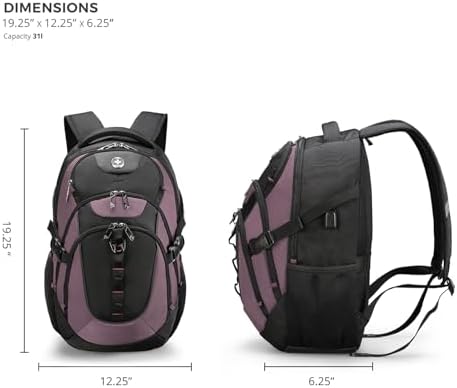 Swissdigital Design Laptop Backpack with USB Charging Port | Men's 15.6 Inches Fit 31L Travel Backpack | Blue/Black | SD