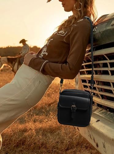 Goinsound Vegan Leather Crossbody Bag for Women & Men | Vintage Design Crossbody Shoulder Purse with Card Slots | Goins