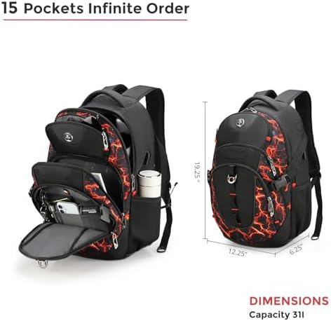 Swissdigital Design Laptop Backpack with USB Charging Port | Men's 15.6 Inches Fit 31L Travel Backpack | Blue/Black | SD