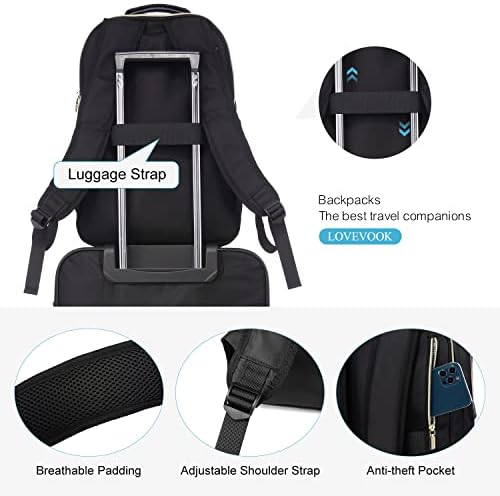 Laptop Backpack Purse for Women Work Travel Black OEKO-TEX STANDARD 100 Laptop Backpack Purse for Women College Black Qu