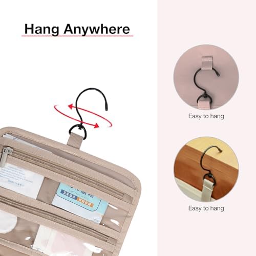 Toiletry Bag Smart Hanging Travel Makeup Organizer TSA Approved Transparent | Travel Makeup Organizer with Hanging Feat