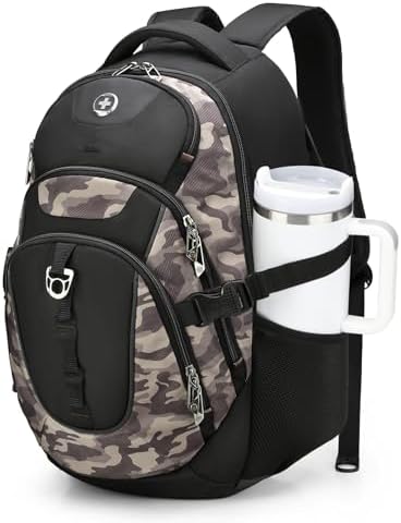 Swissdigital Design Laptop Backpack with USB Charging Port | Men's 15.6 Inches Fit 31L Travel Backpack | Blue/Black | SD