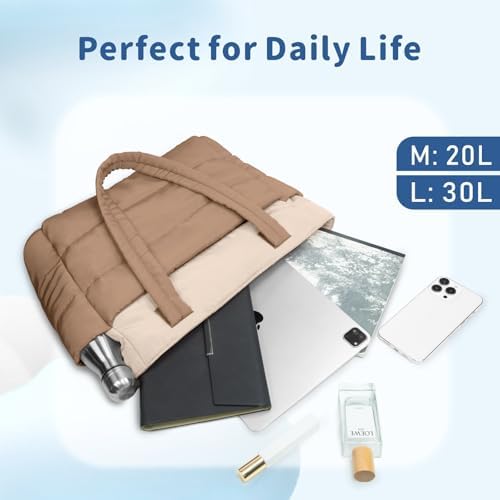 TOPDesign Lightweight Puffy Handbag for Women Travel TOPDesign Quilted Shoulder Bag for Women Work TOPDesign Puffer Tote