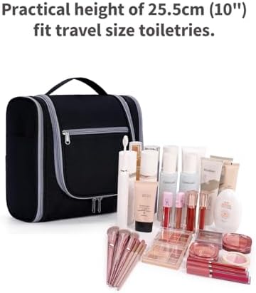 Narwey Large Blue Leaf Hanging Toiletry Bag for Women Travel and Men Cosmetics Organizers