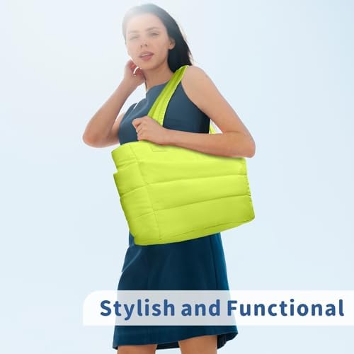 TOPDesign Lightweight Puffy Handbag for Women Travel TOPDesign Quilted Shoulder Bag for Women Work TOPDesign Puffer Tote