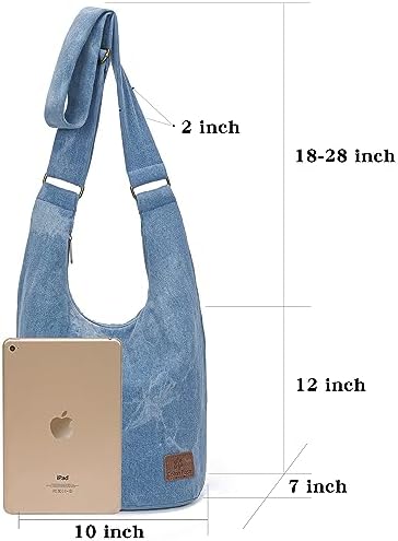 Coton Pose Women's Hippie Crossbody Bag - Top Zip Large Capacity Canvas Sling Bag - Handmade Jacquard Cloth