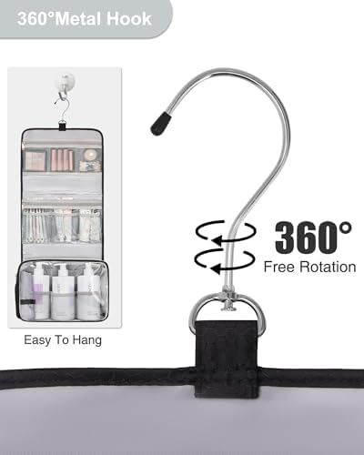 Relavel Travel Toiletry Bag for Men, Large Capacity Travel Kit, Hanging Toiletry Bag for Women