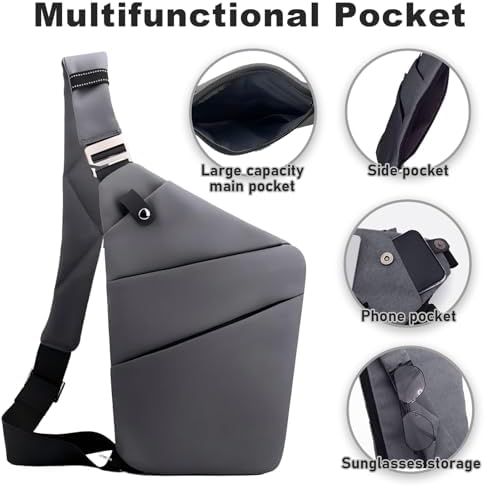 BIRDDIE Anti-Theft Travel Bag - Large Capacity Chest Sling Bag for Travel and Sports | BIRDDIE Anti-Theft Travel Bag -