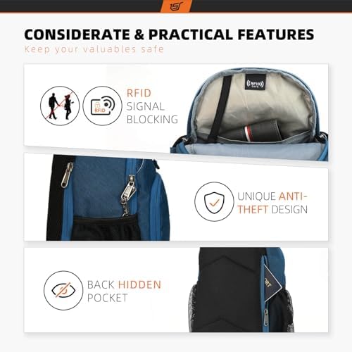 SKYSPER Anti-RFID Crossbody Sling Backpack for Women Men(Army Green) SKYSPER Travel Hiking Crossbody Bag for Women Men