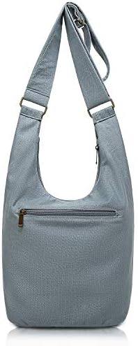 Coton Pose Women's Hippie Crossbody Bag - Top Zip Large Capacity Canvas Sling Bag - Handmade Jacquard Cloth