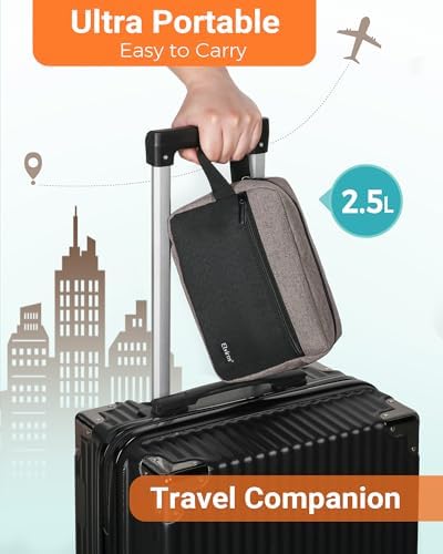 Elviros Lightweight Travel Toiletry Bag for Women and Men Travel Essentials Gifts for Men(Navy Blue) Global Recycled Sta