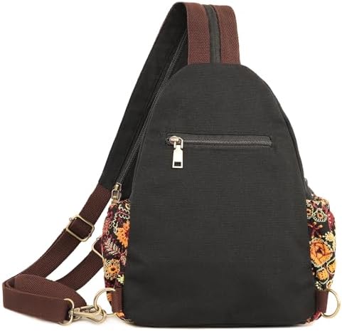 SILKAREA Embroidered Boho Small Sling Bag for Women Travel (Blue) SILKAREA Embroidered Boho Small Sling Bag for Women Ch