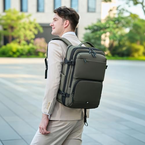 Carry On Travel Backpack 35L-40L Expandable Extra Large Light Daypack for Men and Women (Blue) Travel Backpack 35L-40L