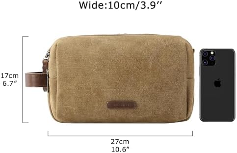 Men's Water-resistant Toiletry Bag - BAGSMART Dopp Kit Canvas Travel Organizer - Black - Large - Image 73