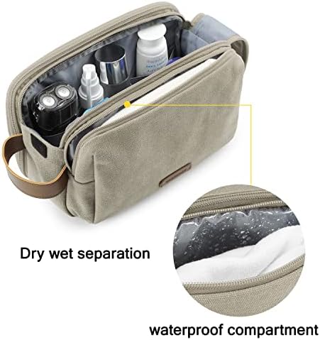 Men's Water-resistant Toiletry Bag - BAGSMART Dopp Kit Canvas Travel Organizer - Black - Large - Image 9
