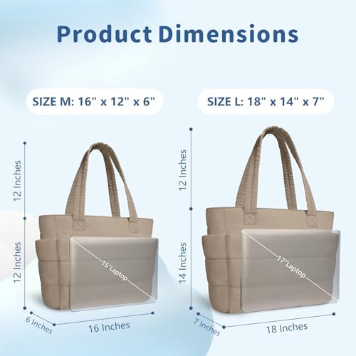 TOPDesign Lightweight Puffy Handbag for Women Travel TOPDesign Quilted Shoulder Bag for Women Work TOPDesign Puffer Tote