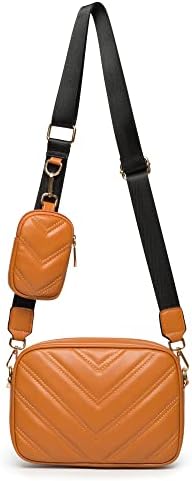 Herald Chevron Quilted Small Crossbody Bag for Women - Camera Side Shoulder Bag, 2 Sizes, Coin Purse Included Herald Che