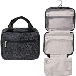 Unisex Hanging Travel Toiletry Kit by Baggallini - Lightweight 6x10 Inch Makeup Bag for Men and Women
| Baggallini Unis