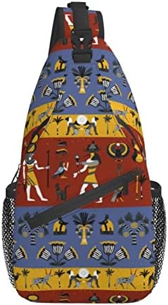 ASYG Egyptian Sling Bag Casual Backpack Crossbody Daypack Casual Use Men Women Multifunctional Style