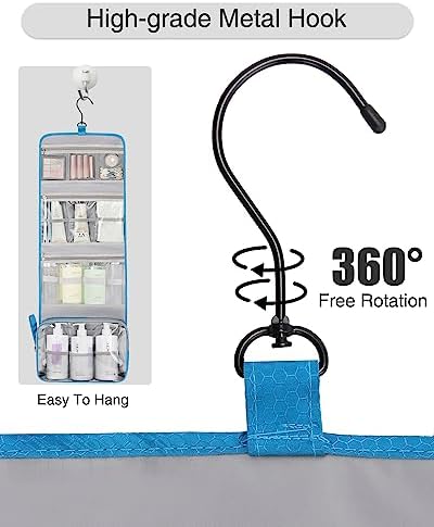 Relavel Travel Toiletry Bag for Men, Large Capacity Travel Kit, Hanging Toiletry Bag for Women