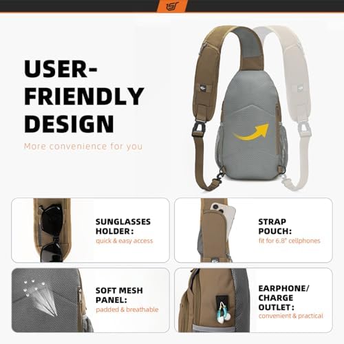 SKYSPER Anti-RFID Crossbody Sling Backpack for Women Men(Army Green) SKYSPER Travel Hiking Crossbody Bag for Women Men