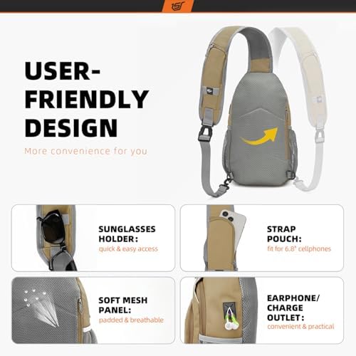 SKYSPER Anti-RFID Crossbody Sling Backpack for Women Men(Army Green) SKYSPER Travel Hiking Crossbody Bag for Women Men