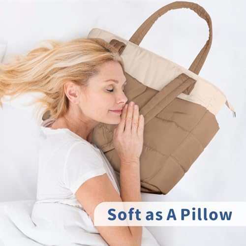 TOPDesign Lightweight Puffy Handbag for Women Travel TOPDesign Quilted Shoulder Bag for Women Work TOPDesign Puffer Tote