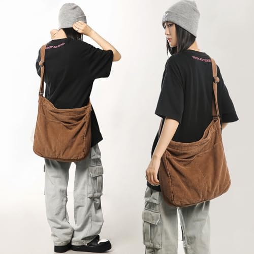 Dainaotm Canvas Tote Bag Casual Hobo Crossbody Shoulder Bag for Women Large Purse Messenger Bag Travel Work Dainaotm Can