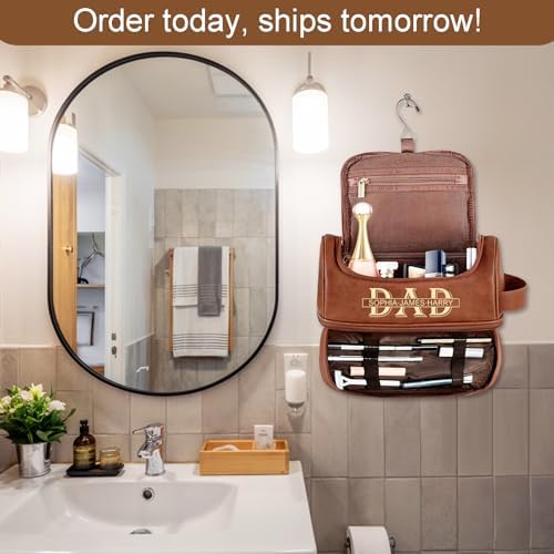 Personalized Leather Toiletry Bag for Men Traveling Gifts
Engraved Name Leather Toiletry Bag for Men Father's Day Gifts - Image 2