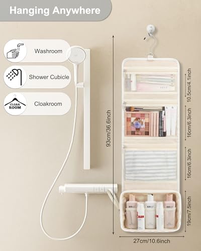 Relavel Travel Toiletry Bag for Men, Large Capacity Travel Kit, Hanging Toiletry Bag for Women