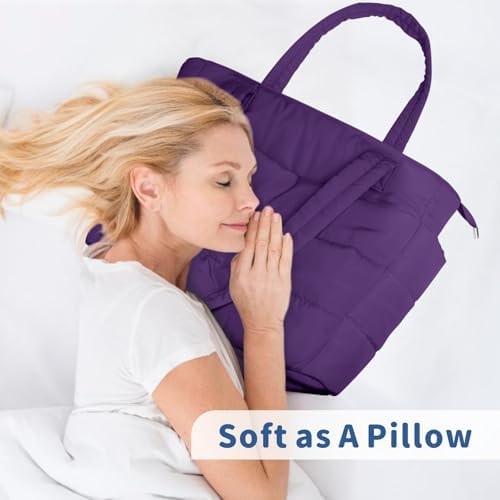 TOPDesign Lightweight Puffy Handbag for Women Travel TOPDesign Quilted Shoulder Bag for Women Work TOPDesign Puffer Tote