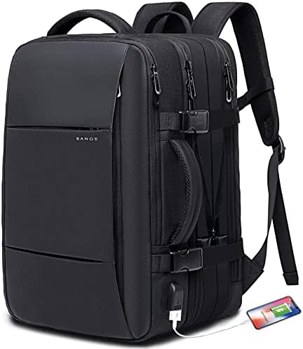 BANGE Expandable 35L Weekender Backpack for Men and Women | Waterproof 17.3inch Laptop Weekender Backpack for Men and W