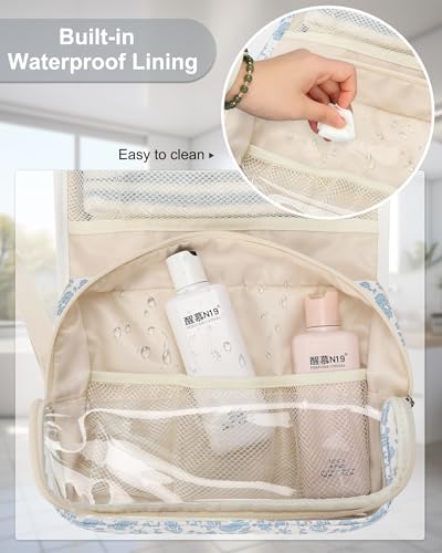 Relavel Travel Toiletry Bag for Men, Large Capacity Travel Kit, Hanging Toiletry Bag for Women