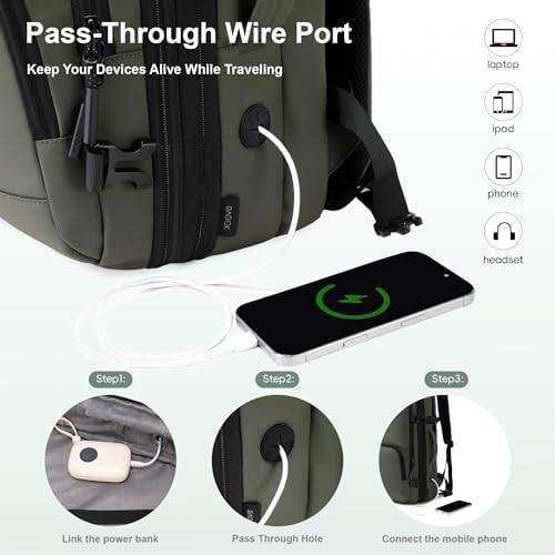 Carry On Travel Backpack 35L-40L Expandable Extra Large Light Daypack for Men and Women (Blue) Travel Backpack 35L-40L