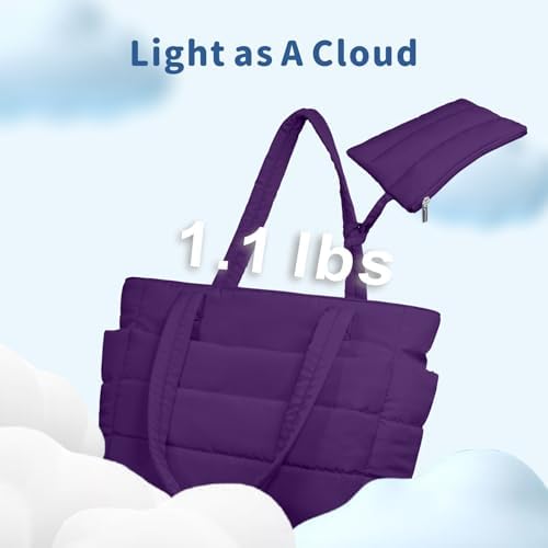 TOPDesign Lightweight Puffy Handbag for Women Travel TOPDesign Quilted Shoulder Bag for Women Work TOPDesign Puffer Tote