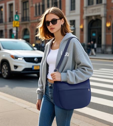 Fancy Forest KALIDI Nylon Crescent Bag Medium Casual Shoulder Crossbody Purse for Women Men Travel with External Pocket